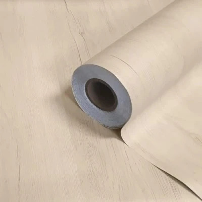 Afbeelding van Zelfklevende folie in houtlook gelamineerd, extra sterk, grenen wit, decoratief, voor meubels, deuren, keuken, kast, tafel, 90 cm x 210