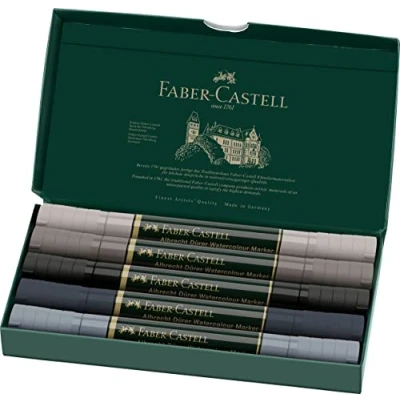 Afbeelding van Faber Castell Fc 160306 Wk25Aquarel Marker Albrechtdürer 5 Stuks Grey Tones