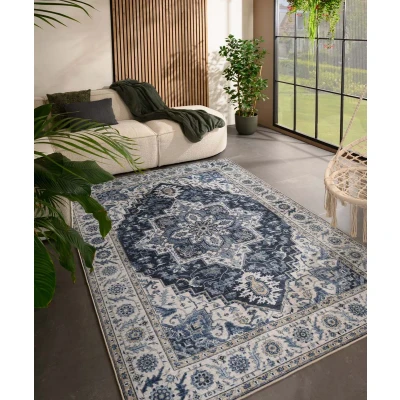 Afbeelding van Vintage Buitenkleed Valenca Brio Blauw 120x160 Cm