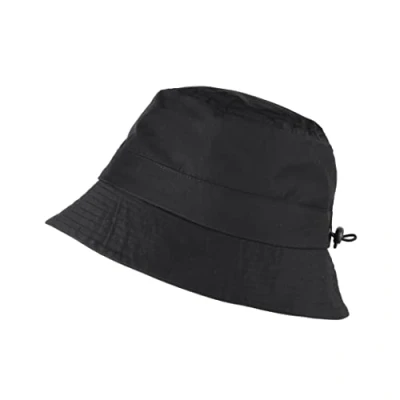 Afbeelding van TOUTACOO, Regenhoed, regenhoed of zomerhoed, zonnehoed, opvouwbaar in zijn geïntegreerde zak, nylonlook katoengevoel, 21 Zwart, M L