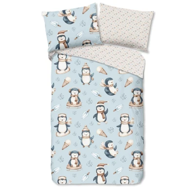 Afbeelding van Good Morning Dekbedovertrek &quot;pinguins&quot; Multi (140x200 cm) Katoen Flanel
