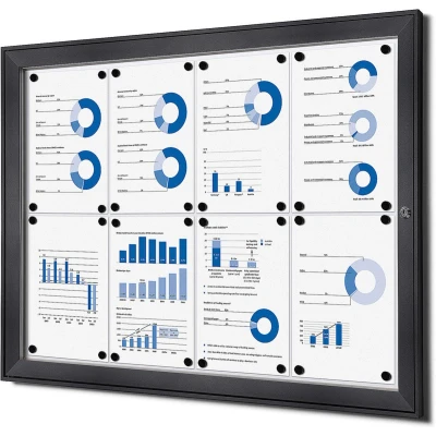 Afbeelding van Vergrendelbaar Notitiebord Indoor 8x A4 Antraciet Syna SCS8XA4C7016JS