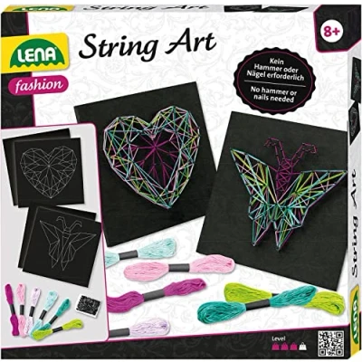 Afbeelding van Lena String art Vlinder &amp; Hart Meisjes Schuimrubber Zwart