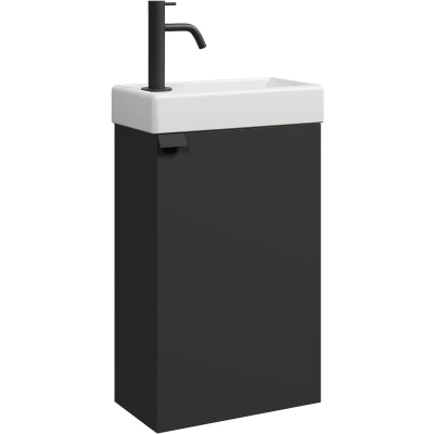 Afbeelding van Badplaats Toiletmeubel Apollo 40 x 22 cm Mat Zwart Fonteinmeubel met Wastafel