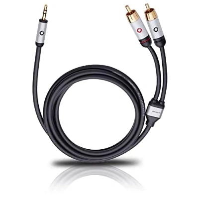 Afbeelding van Oehlbach i Connect J 35/R Cinch / Jackplug Audio Aansluitkabel [2x stekker 1x male 3,5 mm] 3.00 m Zwart Vergulde steekcontacten
