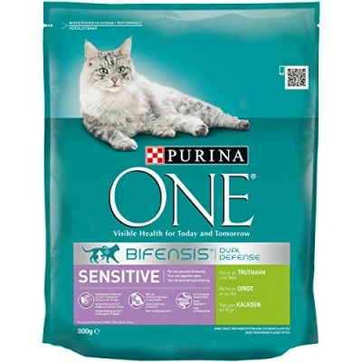 Afbeelding van Purina One Sensitive Kalkoen/Rijst Kattenvoer 8x 800 g