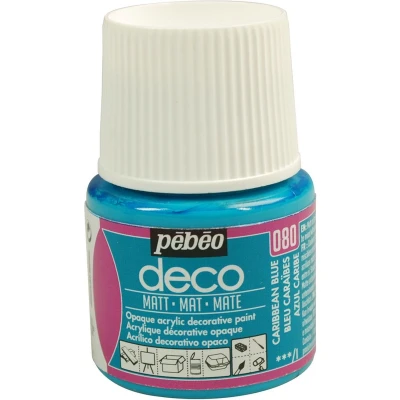 Afbeelding van Verf Caribisch blauw acryl mat 45 ml Pébéo