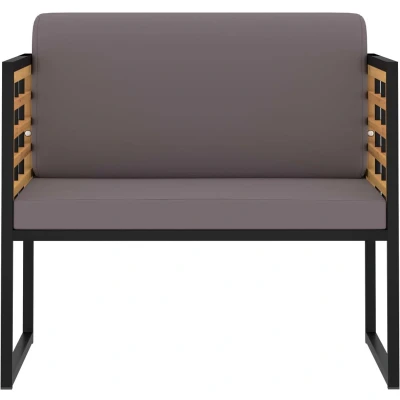 Afbeelding van Tuinstoelen 2 st met kussens massief acaciahout donkergrijs