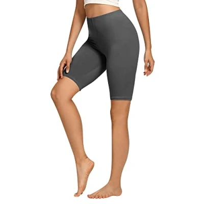 Afbeelding van Libella 4165 Fietsbroek voor dames, katoen, hoge taille, ondoorzichtig, sportbroek, zomer, meerkleurig, 1 x grijs
