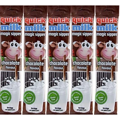 Image de Quick Milk Chocolat 5 sachets de pailles lait magiques