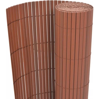 Afbeelding van Tuinafscheiding dubbelzijdig 90x500 cm PVC bruin