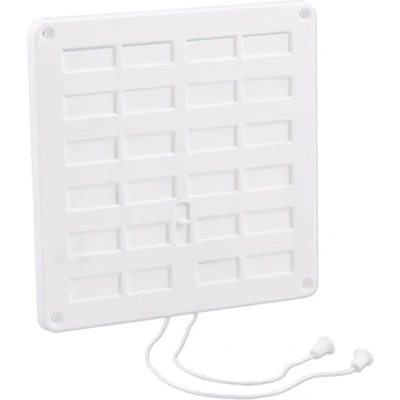 Afbeelding van Nedco afsluitbaar ventilatierooster 200x200mm met trekkoord kunststof wit