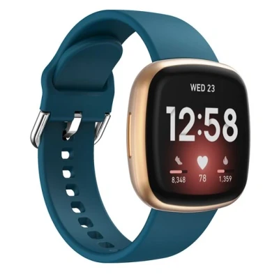Afbeelding van Fitbit Versa 3 &amp; 4 / Sense 1 2 Siliconen bandje Blauwgroen