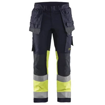 Image de Pantalon multinormes inhérent stretch marine/jaune fluorescent
