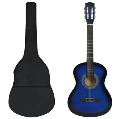 Image de vidaXL Ensemble de guitare classique pour débutants 8 pcs bleu 3/4 36 70117