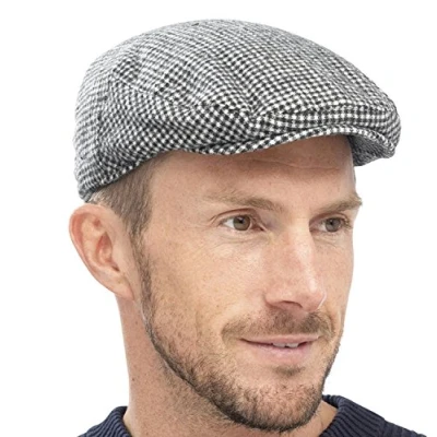 Afbeelding van Tom Franks Traditionele platte pet voor heren, Zwart/Wit