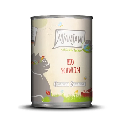 Afbeelding van 6x 400g MP MjAMjAM Naturally Delicious Organic Pork Wet Cat Food