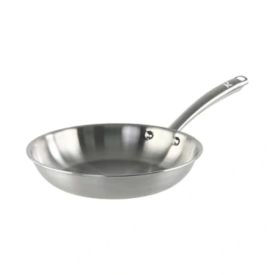 Image de KAMBERG Poêle Ø30 cm en Acier Inoxydable 18/10 Triply Sans PFAS Tous feux dont induction et four 0008273, Gris