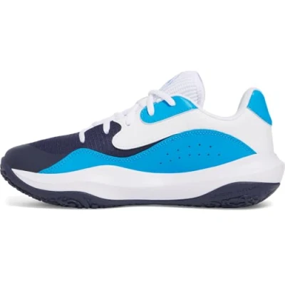 Afbeelding van Under Armour Lockdown 7 LOW Basketbalschoenen, Heren, Maat: 45, Midnight navy/electric blue/white Leer en textiel