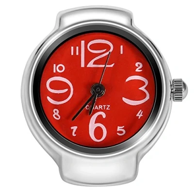 Afbeelding van Dilwe Analoog kwartshorloge, 8 trendy kleuren, voor dames en heren, Rood, riem