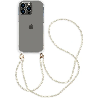 Afbeelding van imoshion Backcover met koord + armband Parels voor de iPhone 14 Pro Max Transparant