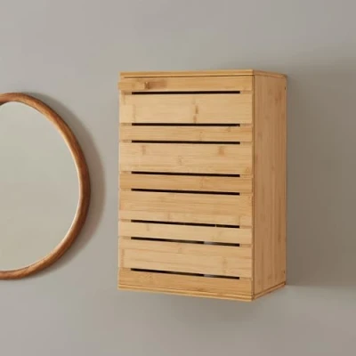 Afbeelding van Badkamerkast Epind wandkast bamboe 50x33x20 cm naturel [en.casa]