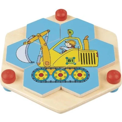 Afbeelding van Goki Vormenpuzzel Bouwwerf Junior 17 X 20 Cm Hout 8 delig