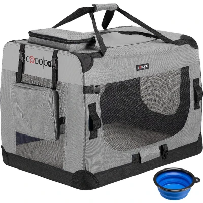 Afbeelding van Cadoca Honden &amp; Katten Reisbench L 70x53x50cm Grijs