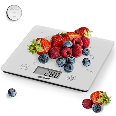 Afbeelding van Duronic KS1080 Keukenweegschaal met een capaciteit van 10 kg, nauwkeurigheid tot 1 g, groot digitaal display, tarra gewichtstoename, ideaal voor bakken of als postweegschaal