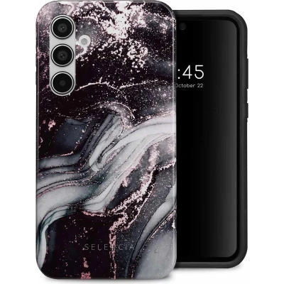 Afbeelding van Selencia Hoesje Geschikt voor Samsung Galaxy A55 Vivid Backcover Chic Marble Black