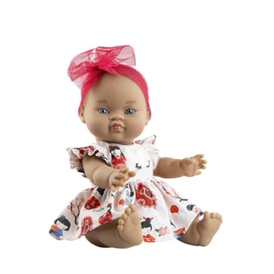 Afbeelding van Paola Reina Gordi Ada babypop Aziatisch meisje met grijze ogen 34cm
