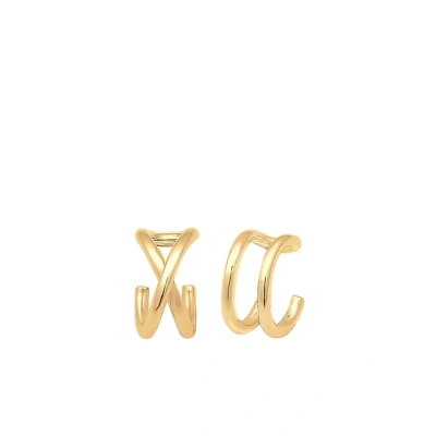 Afbeelding van Elli 2 PACK Crossed Oorbellen goldcoloured, Dames, Maat: One Size, Gold coloured