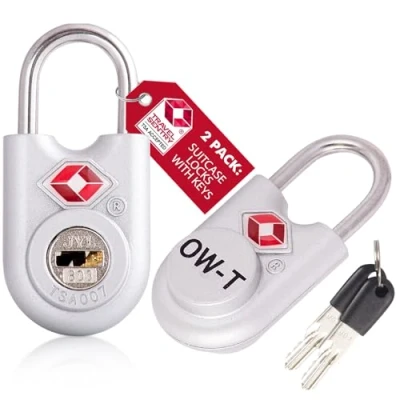 Afbeelding van OW Travel TSA sleutelhangslot voor koffers. sleutelslot bagage kluisje opslag tent camping. hangslot VS. Vliegtuig reisaccessoires: TSA007, 41b)