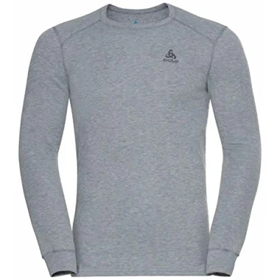 Afbeelding van Odlo heren Longsleeve met ronde hals en logo in de kleur Grijs, maat: XL