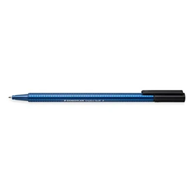 Afbeelding van STAEDTLER 437 F 9 balpen, triplus bal, ergonomische driehoekige vorm, premium kwaliteit, zwart, lijnbreedte F, 10 stuks