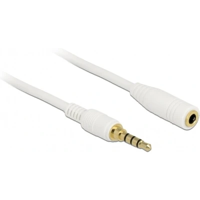 Afbeelding van 3,5mm Jack 4 polig audio/video slim verlengkabel met extra ruimte AWG24 / wit 0,50 meter