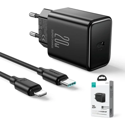Afbeelding van JOYROOM Single port Adapter USB C Oplader Oplaadstekker Snellader 20W Zwart