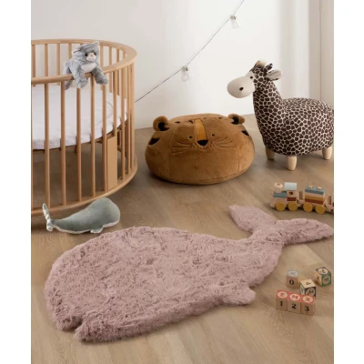Afbeelding van Kindervloerkleed Walvis Fluffy Roze 70x120 Cm