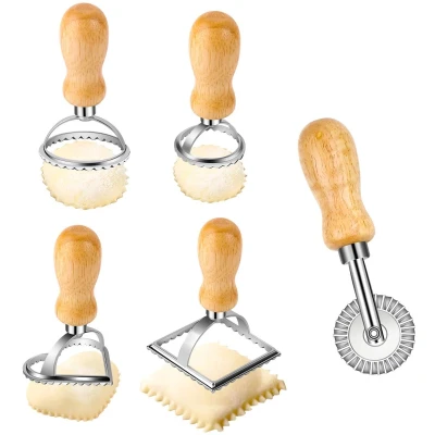 Afbeelding van Moule à Ravioli, 5 pièces pour tampons raviolis et coupeurs raviolis, coupe pâtes biscuits