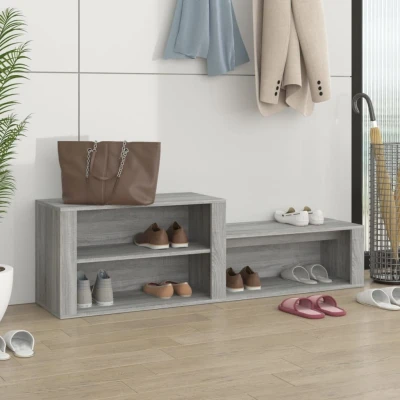 Afbeelding van Schoenenkast 150x35x45 cm bewerkt hout grijs sonoma