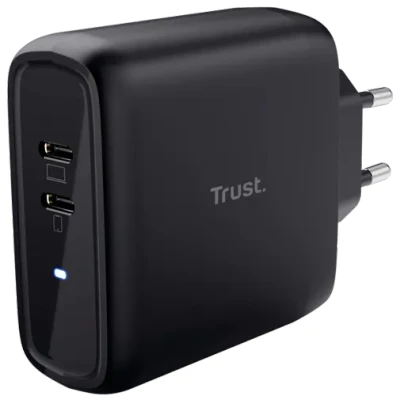 Image de Trust Maxo Dual USB C Chargeur Rapide 65W Noir