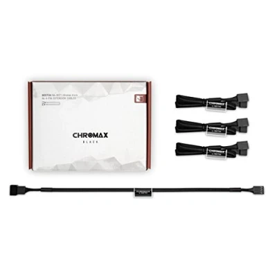 Afbeelding van Noctua NA SEC1 chromax.black, verlengkabel, 3/4 polig (30 cm, zwart)