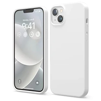 Afbeelding van elago Beschermhoes van vloeibare siliconen compatibel met iPhone 14 Plus (6,7 inch), beschermhoes, volledige bescherming, schokbestendig, 4 structuren, zachte microvezel voorkomt krassen