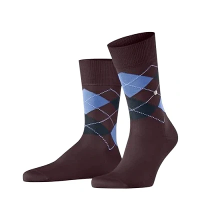 Image de Burlington Manchester M So coton fantaisie 1 paire, Chaussettes Homme, Rouge Tangerine Bluestone 8696, 40 46