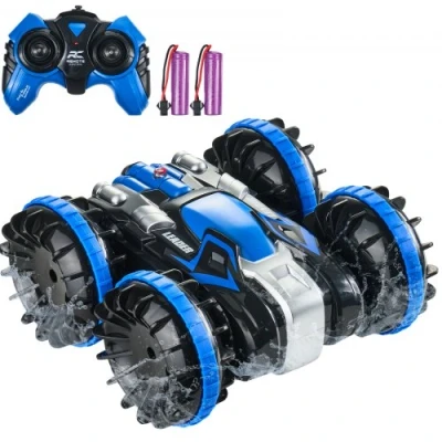 Image de VEVOR Voiture Télécommandée Amphibie 2,4 GHz 4WD Jouet RC Enfants Adultes Bleu