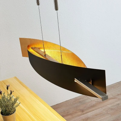 Afbeelding van Lucande Hanglampen met dimmer 1licht Metaal, kunststof zwart, goud Inclusief lichtbron