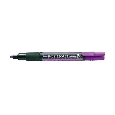Image de Pentel Lot de 12 marqueur décoratif WET ERASE CHALK, pointe biseautée, violet, craie