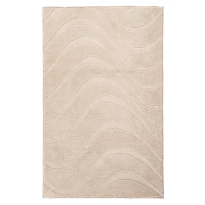 Afbeelding van Lina Luxe Badmat Fluffy Hotelkwaliteit Wasbaar &amp; Anti slip 100% Polyester, Soft Touch Beige Rechthoek Polyester 40x60 cm