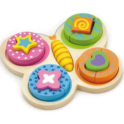 Afbeelding van Viga Toys Blokken Puzzel Vlinder