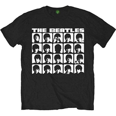 Afbeelding van The Beatles Hard Days Night Faces Mono Heren T shirt XL Zwart